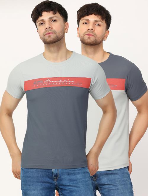 men pack of 2 color block regular t-shirt - 20467294 - Very Small Image - 1