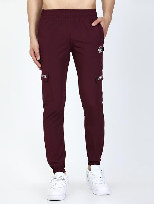 men's red polyester joggers track pant - 20467307 - Very Small Image - 1
