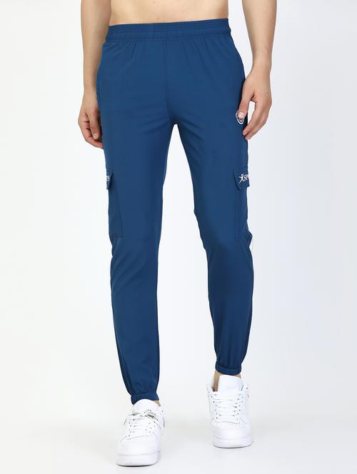 men's blue polyester joggers track pant - 20467314 - Very Small Image - 1