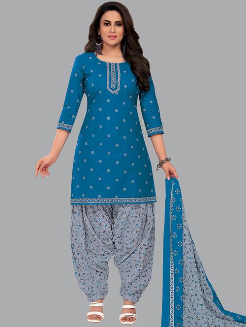 printed unstitched suit set - 20467739 - Very Small Image - 1