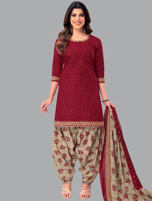 printed unstitched suit set - 20467766 - Very Small Image - 1