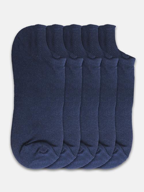 men's pack of 5 navy blue cotton ankle length sock - 20468183 - Very Small Image - 1