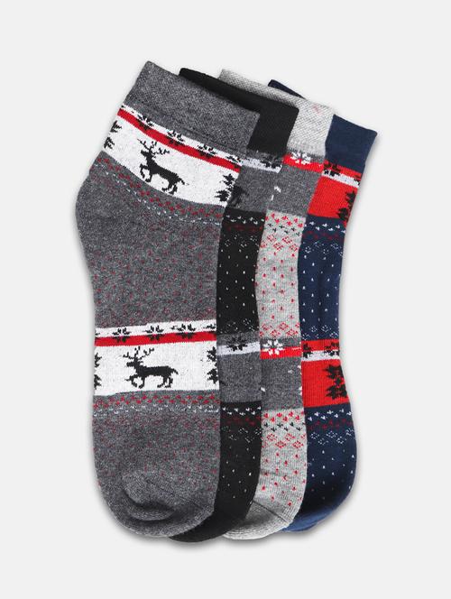 men's pack of 4 cotton ankle length socks - 20468187 - Very Small Image - 1