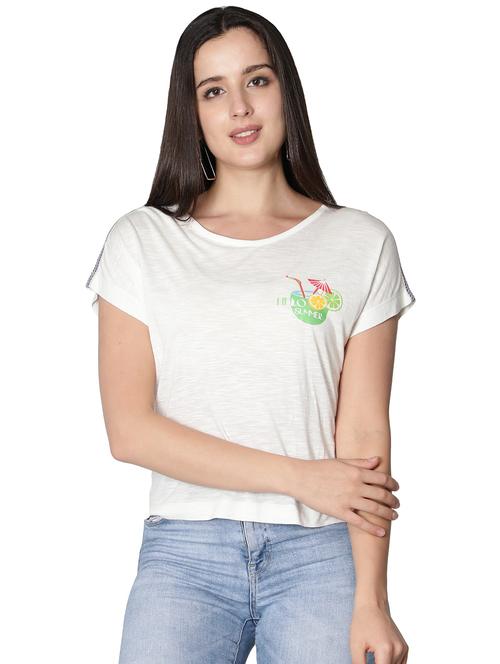 women's placement print round neck t-shirt - 20469111 - Very Small Image - 1