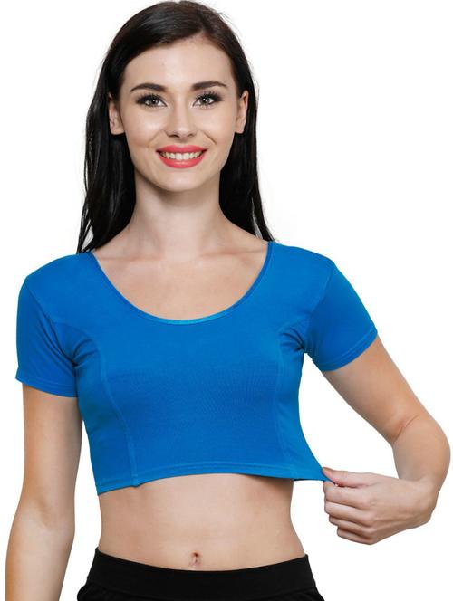 women light blue solid stitched blouse - 20469667 - Very Small Image - 1