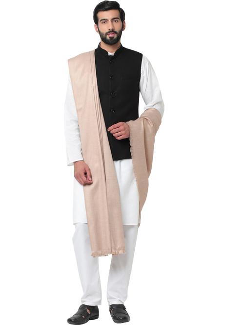 men wool pashmina shawl - 20470050 - Very Small Image - 1