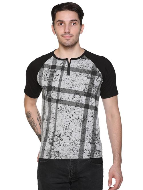 men printed grey cotton blend t-shirt - 20471364 - Very Small Image - 1