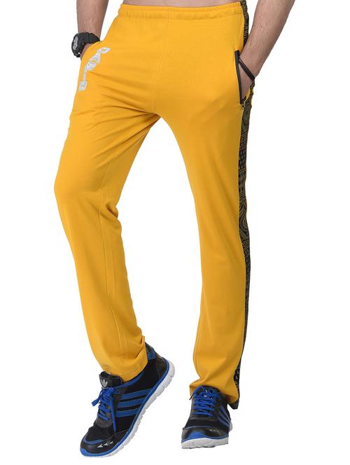 men's mustard side taped printed track pant - 20471889 - Very Small Image - 1