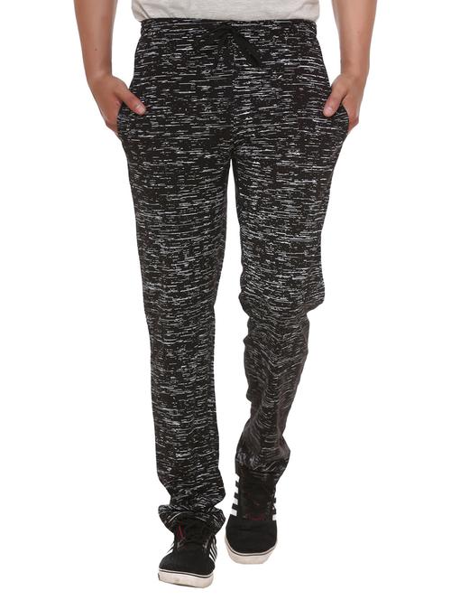 men's black cotton blend printed track pant - 20471903 - Very Small Image - 1