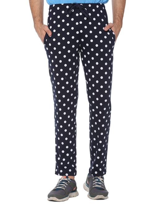 men's navy blue polka dot track pant - 20471992 - Very Small Image - 1