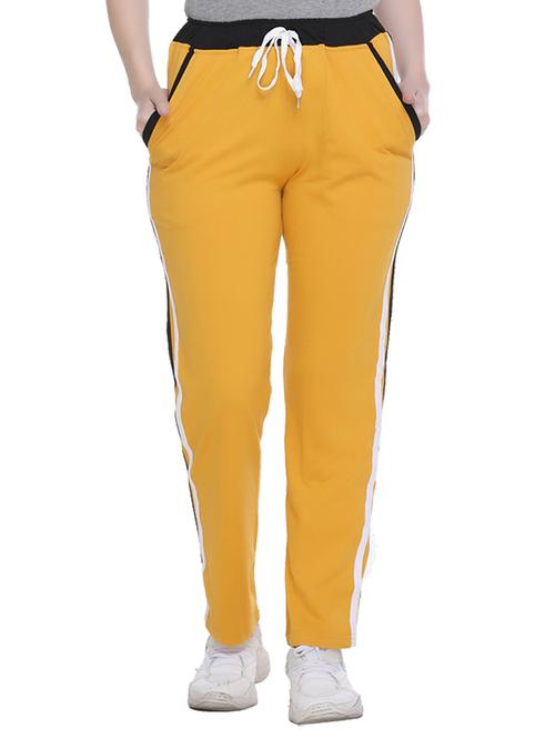 yellow cotton blend track pants - 20472532 - Very Small Image - 1