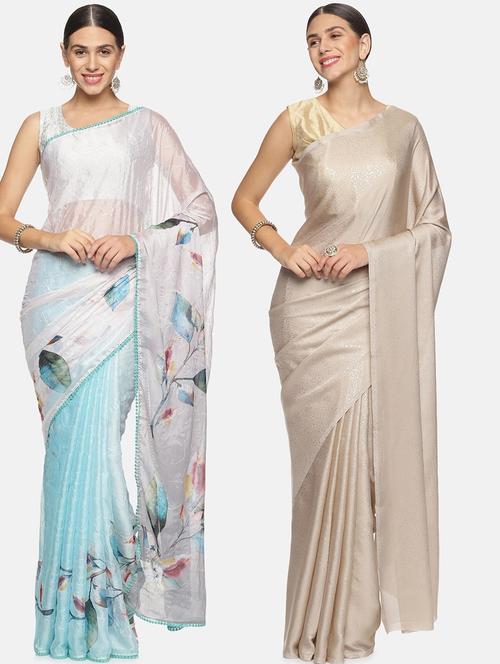 women's saree combo with blouse - 20473427 - Very Small Image - 1