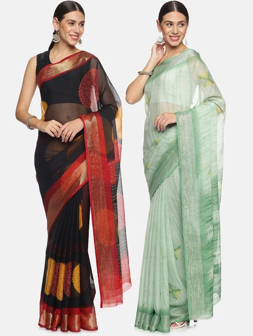 women's saree combo with blouse - 20473431 - Very Small Image - 1
