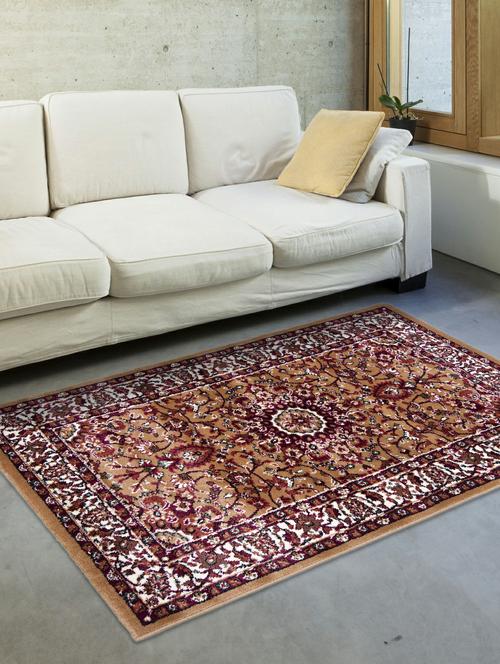carpet galore premium polypropylene thick carpet for living room & bedroom (gold, 90 x 150 cm,aladin-01) - 20473441 - Very Small Image - 1