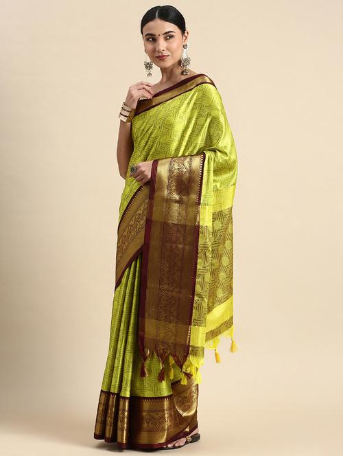 contrast border self design saree - 20473935 - Very Small Image - 1