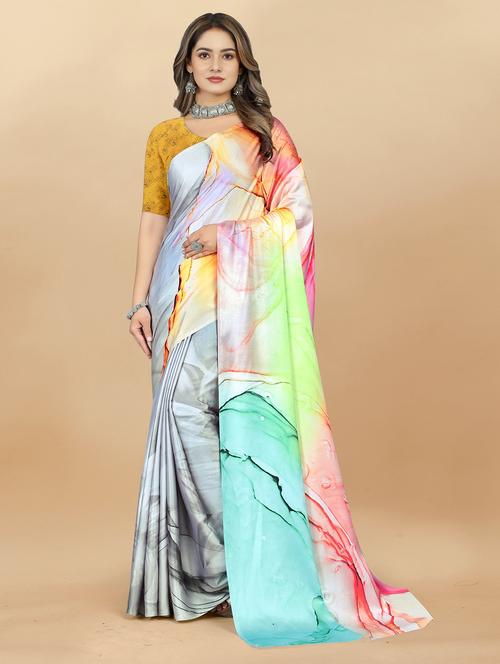 women's tie & dye multi colored saree - 20474160 - Very Small Image - 1