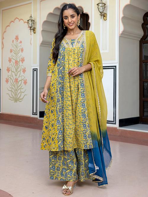 lime printed suit set - 20474410 - Very Small Image - 1