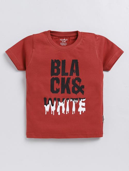 boys round neck typographic printed t-shirt - 20476070 - Very Small Image - 1