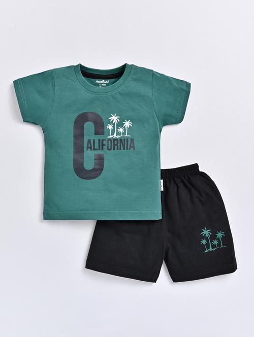 boys typography print shorts twin set - 20476175 - Very Small Image - 1