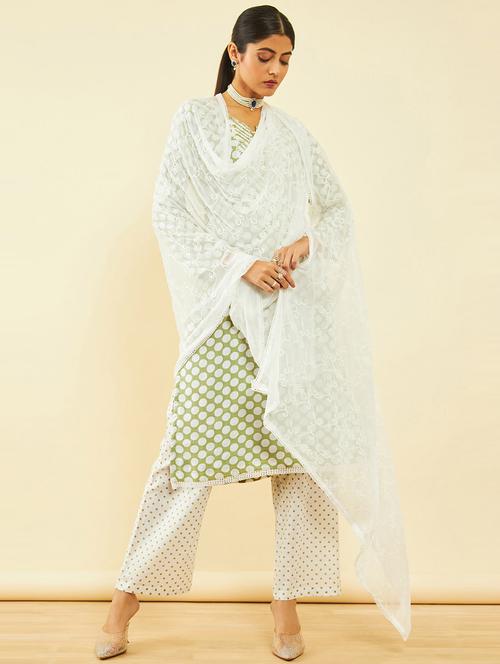 neck embroidered printed unstitched suit set - 20476219 - Very Small Image - 1