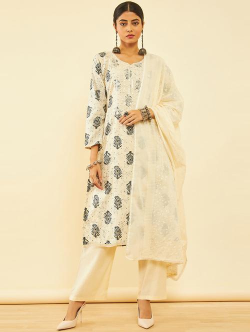 women paisley print unstitched suit set - 20476234 - Very Small Image - 1