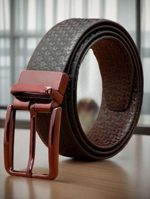 men black & brown textured reversible belt - 20478028 - Very Small Image - 1