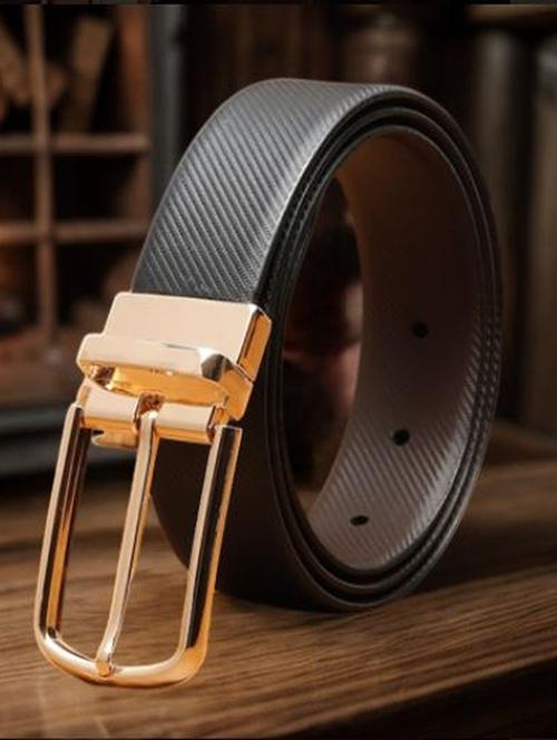 men black & brown textured reversible belt - 20478036 - Very Small Image - 1