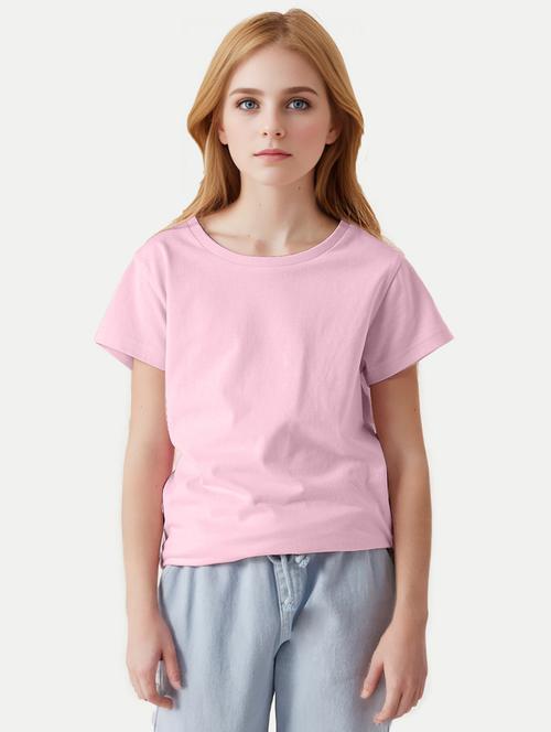 girls solid round neck tee - 20478342 - Very Small Image - 1