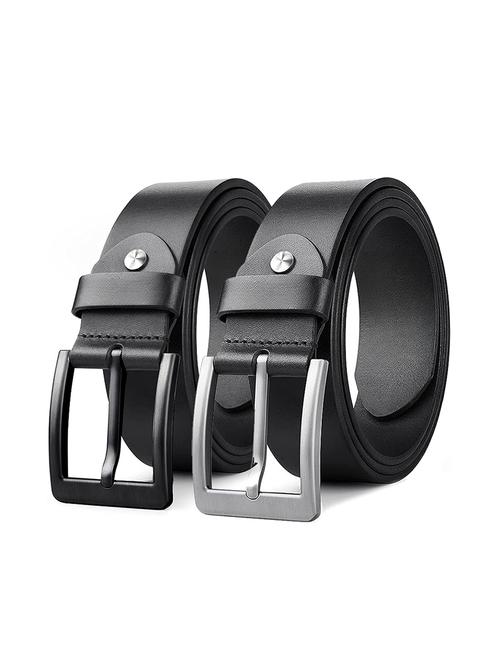 men set of 2 solid casual leather belt - 20478896 - Very Small Image - 1