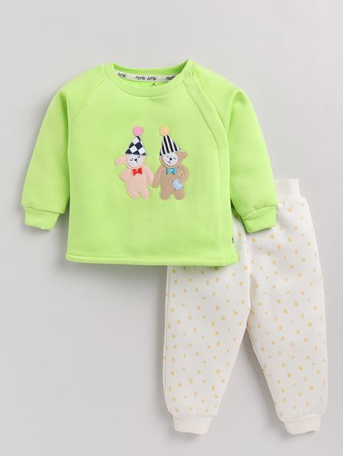 girls graphic print & patch detailed top & pants set - 20479299 - Very Small Image - 1