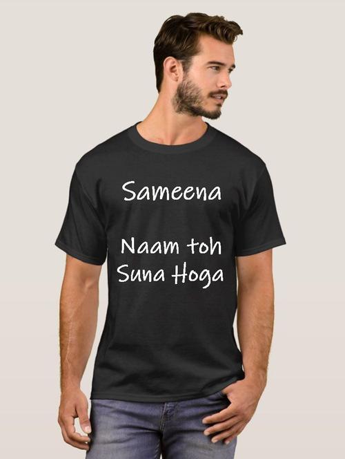 men black typographic front print t-shirt - 20482093 - Very Small Image - 1