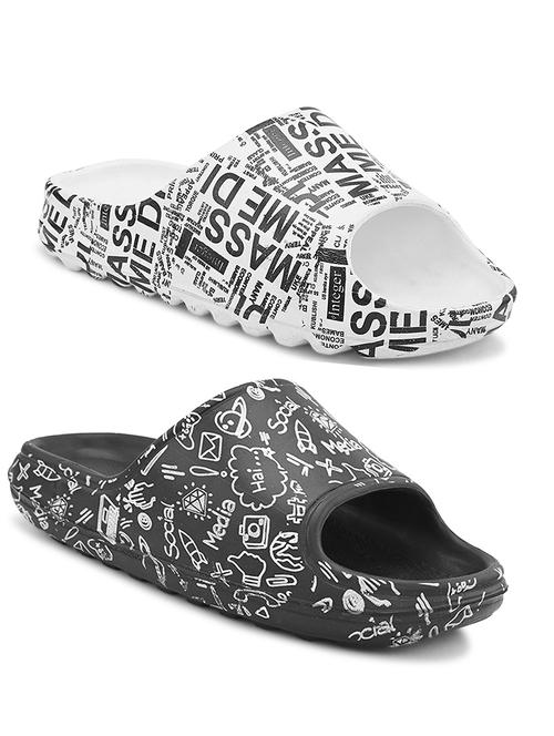 men black/white pack of 2 slip on slider - 20484825 - Very Small Image - 1