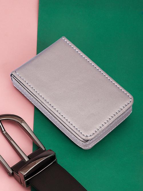 silver leatherette card holder - 20484992 - Very Small Image - 1