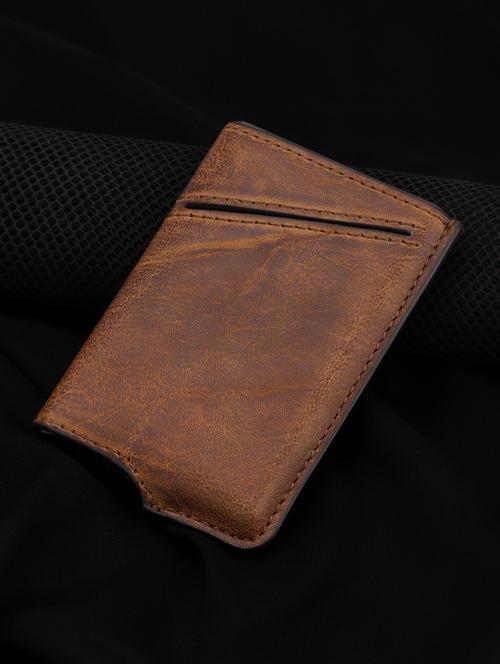tan metal card holder - 20485005 - Very Small Image - 1