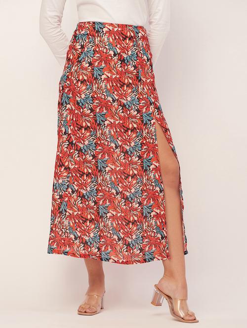 multi color floral side slit dress - 20485077 - Very Small Image - 1