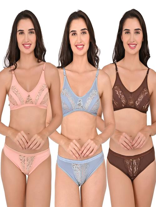 pack of 3 bras and panty set - 20485223 - Very Small Image - 1