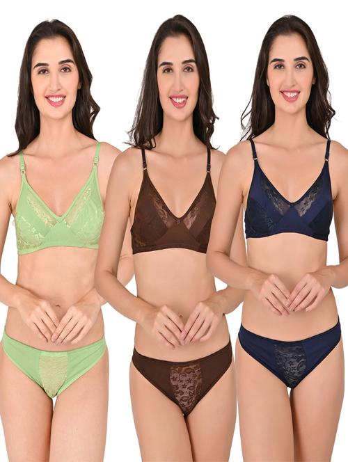 pack of 3 bras and panty set - 20485226 - Very Small Image - 1