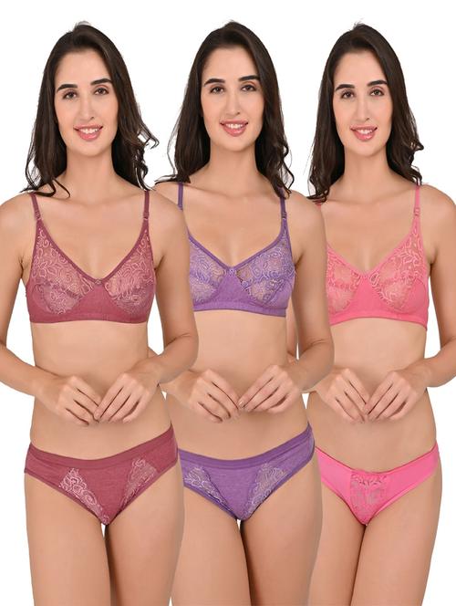 pack of 3 bras and panty set - 20485227 - Very Small Image - 1