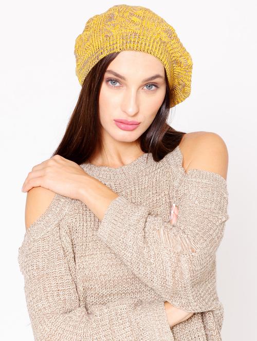 women yellow wool cap - 20485473 - Very Small Image - 1
