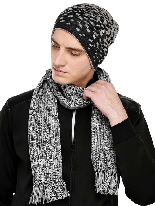 men multi color acrylic muffler and cap - 20485541 - Very Small Image - 1