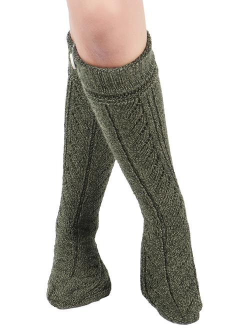 green wool knee length sock - 20485574 - Very Small Image - 1