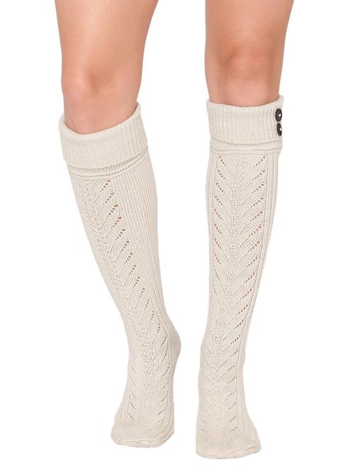off white acrylic knee length sock - 20485615 - Very Small Image - 1