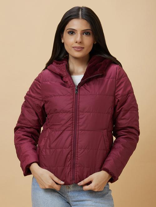 women's solid quilted reversible jacket with hoodie - 20485936 - Very Small Image - 1