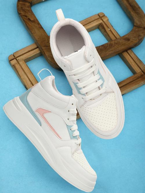 women color block white lace-up sneaker - 20485968 - Very Small Image - 1