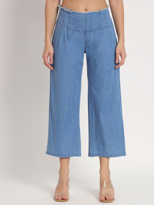 women solids wide leg trousers - 20486002 - Very Small Image - 1