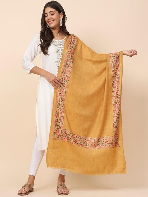 women woollen embroidered shawl - 20486597 - Very Small Image - 1