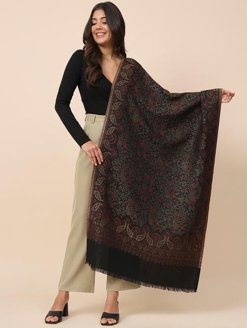women's self design shawl - 20486644 - Very Small Image - 1