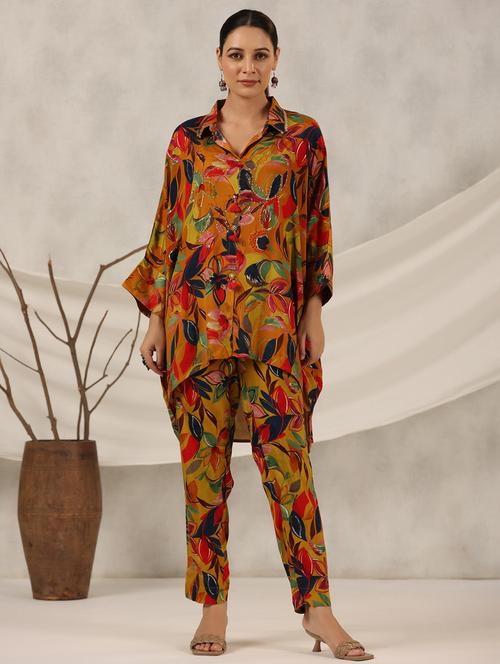 women mustard shirt collar co-ord sets - 20487166 - Very Small Image - 1