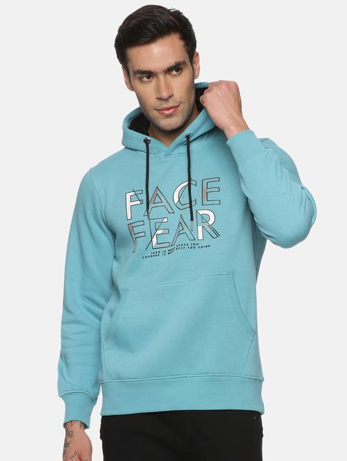 men typography print hooded sweatshirt - 20487192 - Very Small Image - 1