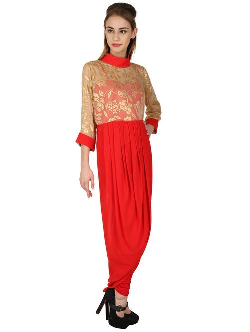 women foil printed fusion kurta - 20487351 - Very Small Image - 1